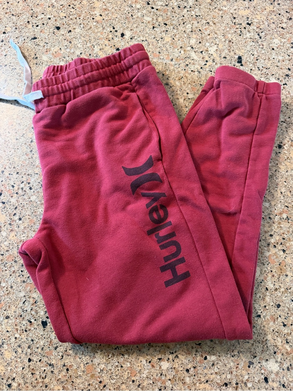 Hurley Maroon Ankle-Length Fleece Joggers